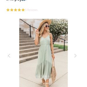 NWT Green button up midi dress